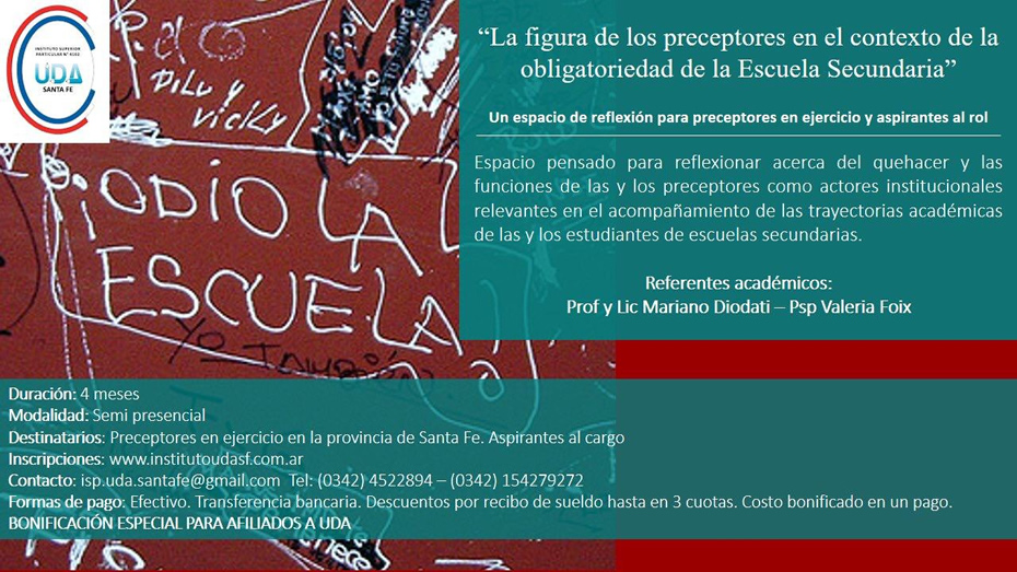 NUEVO CURSO: LA FIGURA DE LOS PRECEPTORES EN EL CONTEXTO DE LA OBLIGATORIEDAD DE LA ESCUELA SECUNDARIA